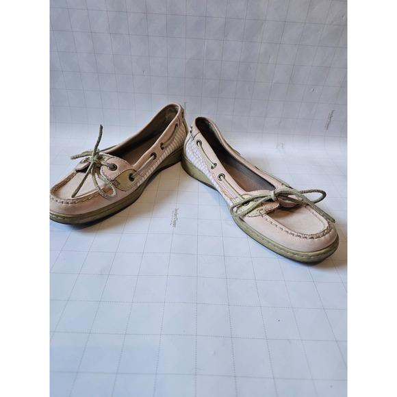 Sperry Top Sider Shoes Womens 8.5 Angelfish Boat Pink White Leather Mesh Slip On - Picture 1 of 6